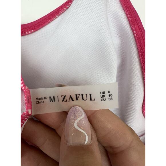 Zaful Womens Swimsuit Size 6 Two Piece Bikini Pink Polka Dot - Picture 4 of 14